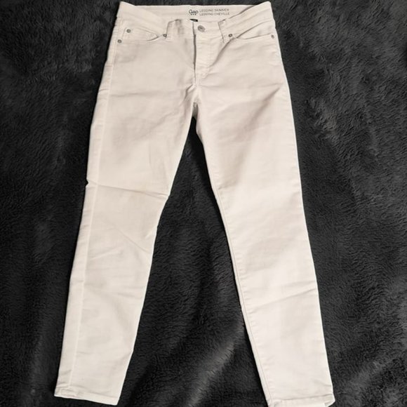 GAP 1969 White Denim Legging Skimmer Jeans - Picture 1 of 3
